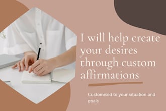 create custom affirmations and inner conversations for your manifestations