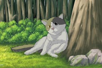 draw anime, game ,visual novel and background in anime style