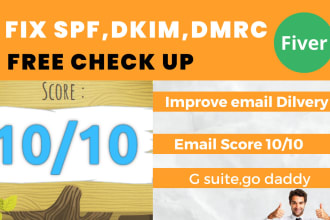 setup or fix spf, dkim, dmrc, and  reduce spam inbox delivery