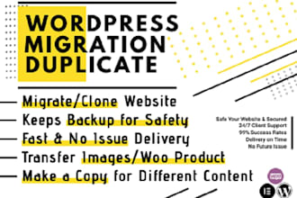 migrate, transfer and duplicate wordpress website