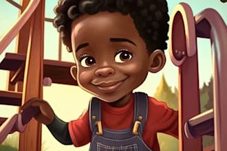 Top 5!  draw african american children book illustration