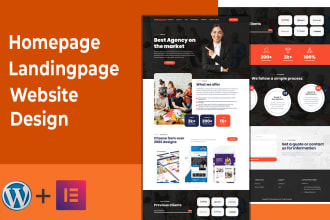 design custom homepage or landing page in elementor