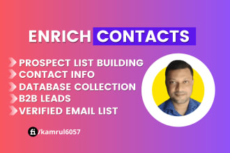 enrich contacts verified email lists contact info database collection b2b leads
