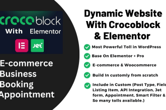 create dynamic wordpress website using crocoblock, elementor