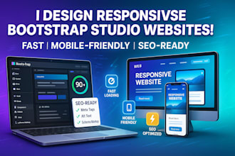 design a responsive bootstrap studio website fast mobile friendly SEO ready