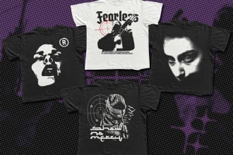 do a crazy vintage grunge y2k design for your brand, band merch, etc
