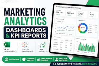 build KPI dashboards and marketing analytics reports