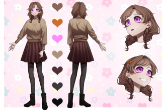 draw a character sheet in anime style