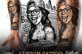 make a custom tattoo design in any style