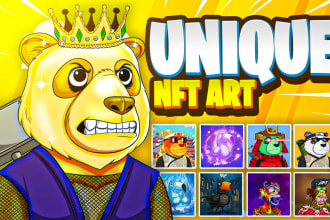 draw unique nft art design and generate 1k,5k,10k nft art collection