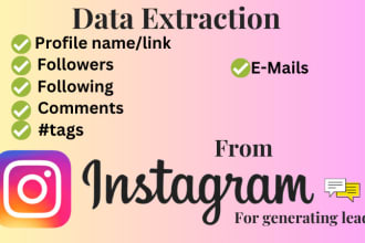 extract instagram profile,followers,following,emails for business leads in bulk
