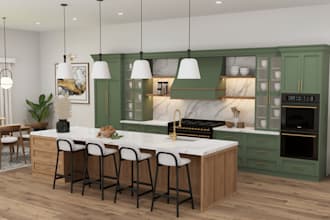 design kitchen, bathroom, bedroom interior and render