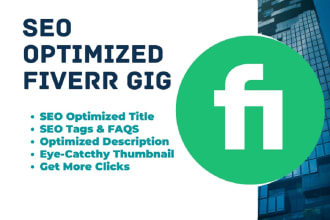 do fiverr gig SEO description, gig promotion and  keywords