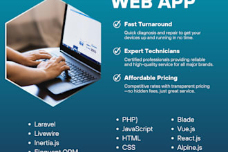 develop full stack website in any tech stack