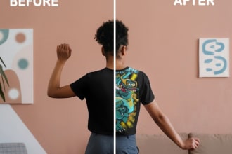 do realistic clothing mockup for apparel website brand