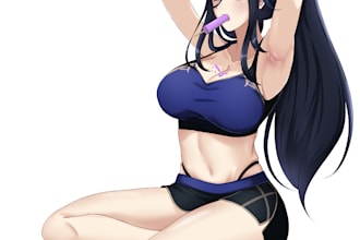 draw your nsfw character in an anime drawing style