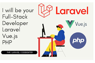 develop custom PHP laravel website using vue js