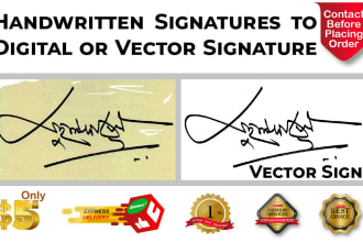 vectorize handwritten signature or digitize signature