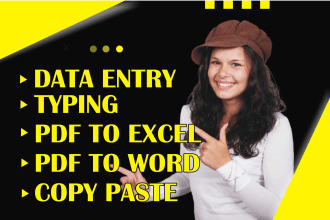 do data entry, ms word typing, document typing, your typist