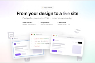 convert figma to html, web design to HTML with tailwindcss