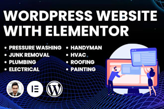 design junk removal, pressure washing, plumbing, roofing, hvac, handyman website