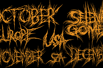 do hand lettering traditional textured horror font