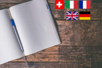provide italian, english, french and german transcripts from videos or audios