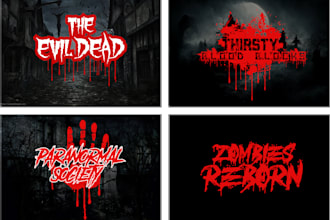 design scary, horror, creepy halloween logo design