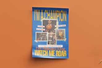 create a unique poster with typography and brutalism style