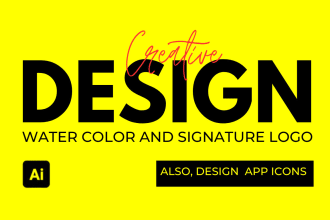 design custom versatile photography, watercolor, and signature logo
