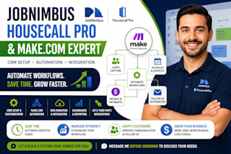 be your jobnimbus, make com and housecall pro expert