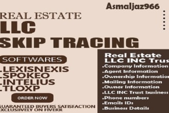 do skip tracing for llcs inc trust and business owners with contacts