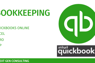 do bookkeeping using quickbooks online, xero, excel and erp