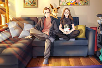 draw you as anime character pokemon style