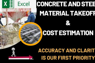 do concrete and steel material takeoff and cost estimation
