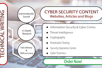 provide professional cybersecurity technical writing services
