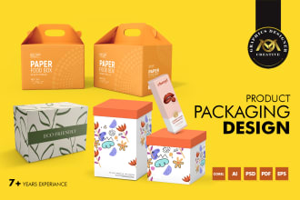 do custom product packaging box designs and product label designs, mailer box