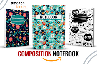 design kdp low content composition notebook cover for amazon kdp