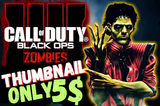 create you a eye catching call of duty zombies thumbnail