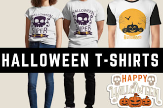 create halloween spooky tshirt designs for you