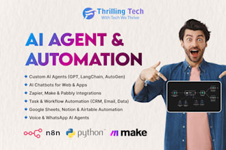 create custom ai agents using n8n, make, nocode workflows