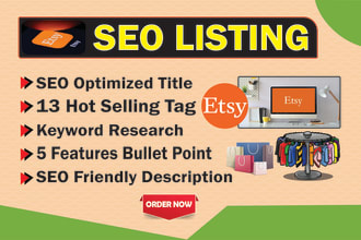 do digital optimized etsy product description, etsy seo listing, title tags