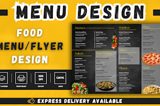 design modern food menu, restaurant menu, food flyer, food poster or brochure