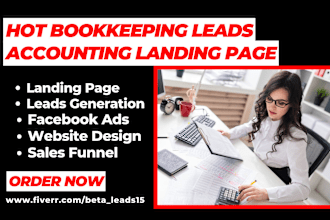 design bookkeeping landing page generate bookkeeping leads accounting website