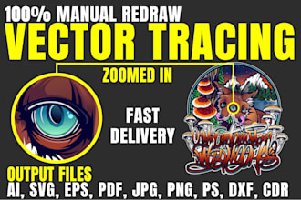 professionally vector trace, logo to vector ai,eps,svg