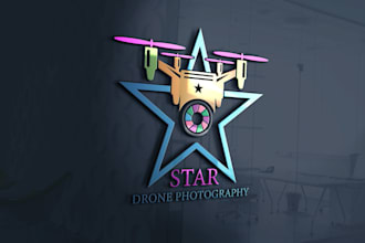 do modern camera drone 3d photography logo design