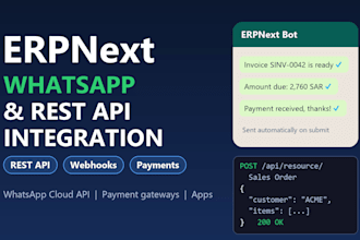 do whatsapp and rest api integration with erpnext and frappe