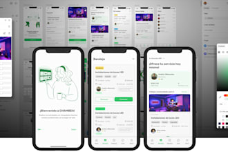 create a mobile app design for services