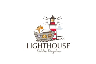 design fantastically structured lighthouse logo