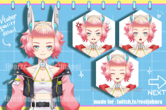 draw amazing pngtuber avatar for streams and twitch in vtuber anime style